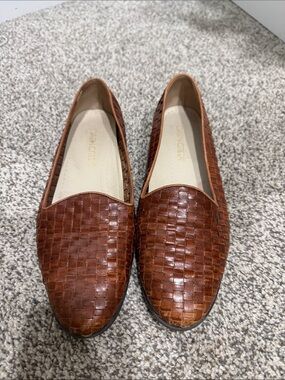 Cabin Creek Woven Leather Loafers - Brown
